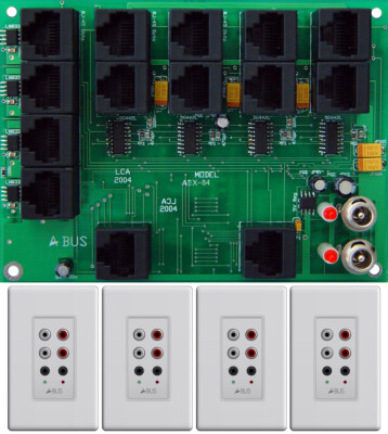 A-Bus Multi-Source 4/8 Room Structured Wiring Hub with 4 X ABX-75S