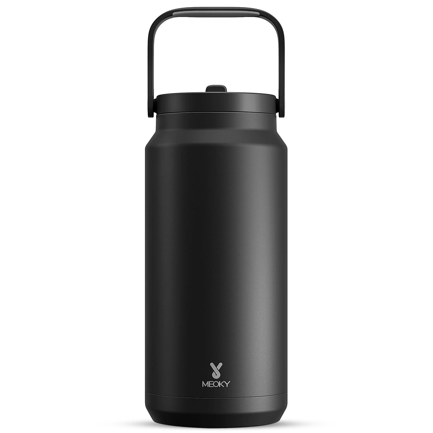 64 oz Insulated Water Bottle with Straw, Half Gallon Stainless Steel Tumbler ...