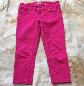 pink denim capris