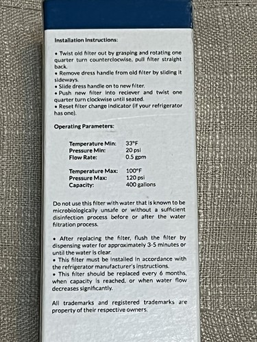 NEW Clear Choice CLCH100 Refrigerator Water Filter Whirlpool Maytag Kenmore - Picture 5 of 6