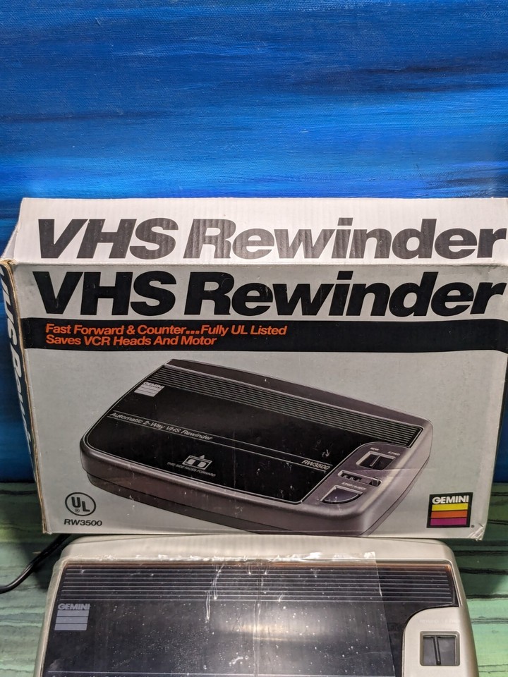 Gemini RW3500 Automatic 2way VHS Rewinder FF/ Rewind Tested VINTAGE