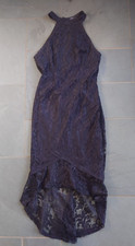 Black lace prom dress mermaid halterneck size 12