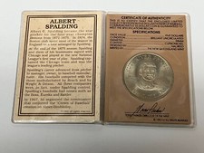 Fathers of Baseball Albert Spalding Coin with Certificate of Authenticity