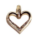 10k Yellow gold .34ct SI1 H Diamond heart shape omega slide charm pendant 1.9g — photo 6