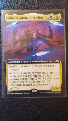 Gimbal, Gremlin Prodigy Extended Art 0091 M PF MTG March of the Machine