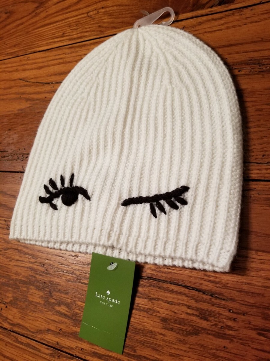 Kate Spade Winking Eye Cream Knit Hat w/ Pom Pom kate spade | Accessories | Kate Spade Winking Eye Cream Knit  main image 2