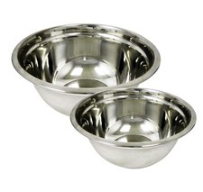Image of MIXING BOWL Stainless Steel Small Medium Large Deep Dish Metal Salad Serving