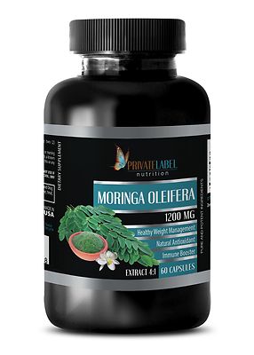 100% Pure Organic Moringa Oleifera Extract 1200mg Weight Loss 60 Capsules 1 Bott