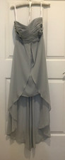 David's Bridal Strapless High Low Dress Sz 12 Grey: Mystic- STYLE F15678 NWT