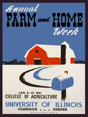 Winter Poster Decor.Home Room Interior design.Farm.Illinois Agriculture.10641