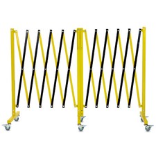 19.8 FT Industrial Expandable Metal Barricade Safety Barrier Gate with Casters