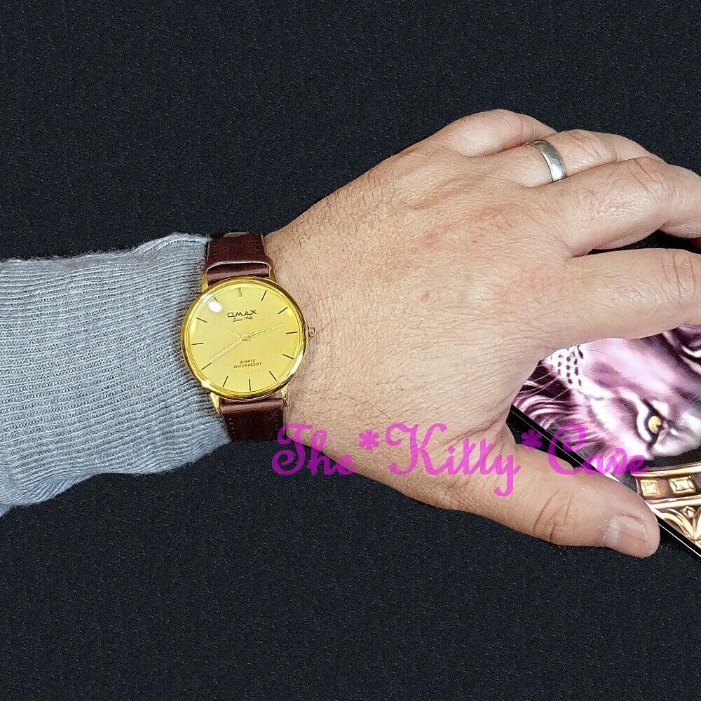 OMAX Classic Thin Unisex, Seiko Movt, Brown Leather, Gold Plt Dress Watch SC7491 | eBay OMAX Classic Thin Unisex, Seiko Movt, Brown Leather, Gold Plt Dress Watch SC7491 | eBay