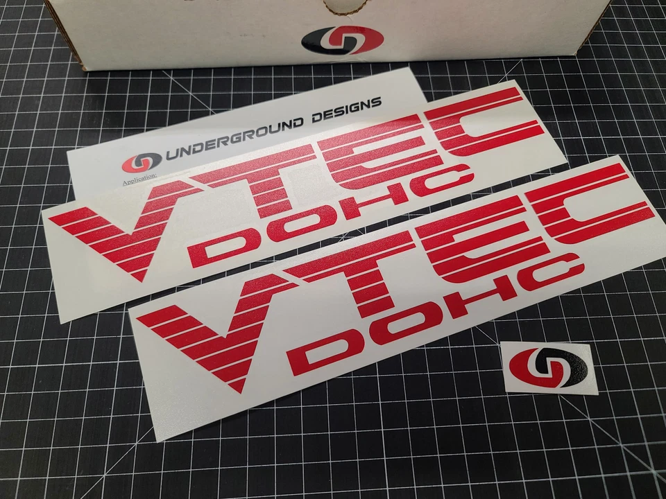 VTEC DOHC Decals (2pk) Racing Engine Stickers Fits Honda Civic Si R Acura RSX - Image 2 of 2