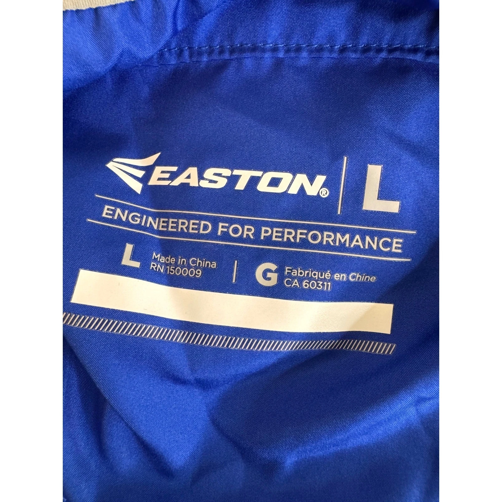 Easton Windbreaker Jacket Mens Large Blue Good Quarter Zip Mesh Performance - product detail image 6