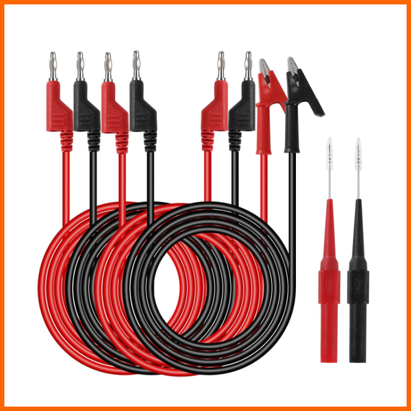 Krokodilklemmen Messleitungen Set 1M Mit 4Mm Bananenstecker Und PrüFspitzen-image