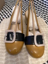 Orla Kiely for Clarks 'Maggie' Mustard Patent Shoes Size UK 6