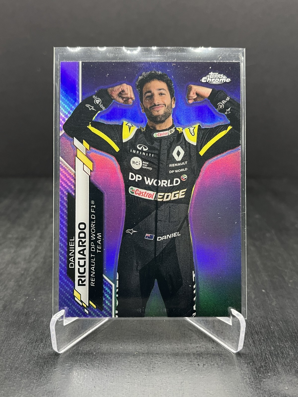 2020 Topps Chrome Formula 1 F1 Daniel Ricciardo Portrait Purple 299/399 #9