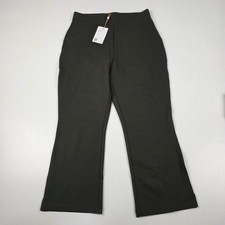 Quince Pants Womens Medium Olive Ultra Stretch Ponte Kick Flare Workwear Casual