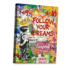 Street Graffiti Wall Art Banksy Canvas Wall Art for 36"L x 24"W wall art-06