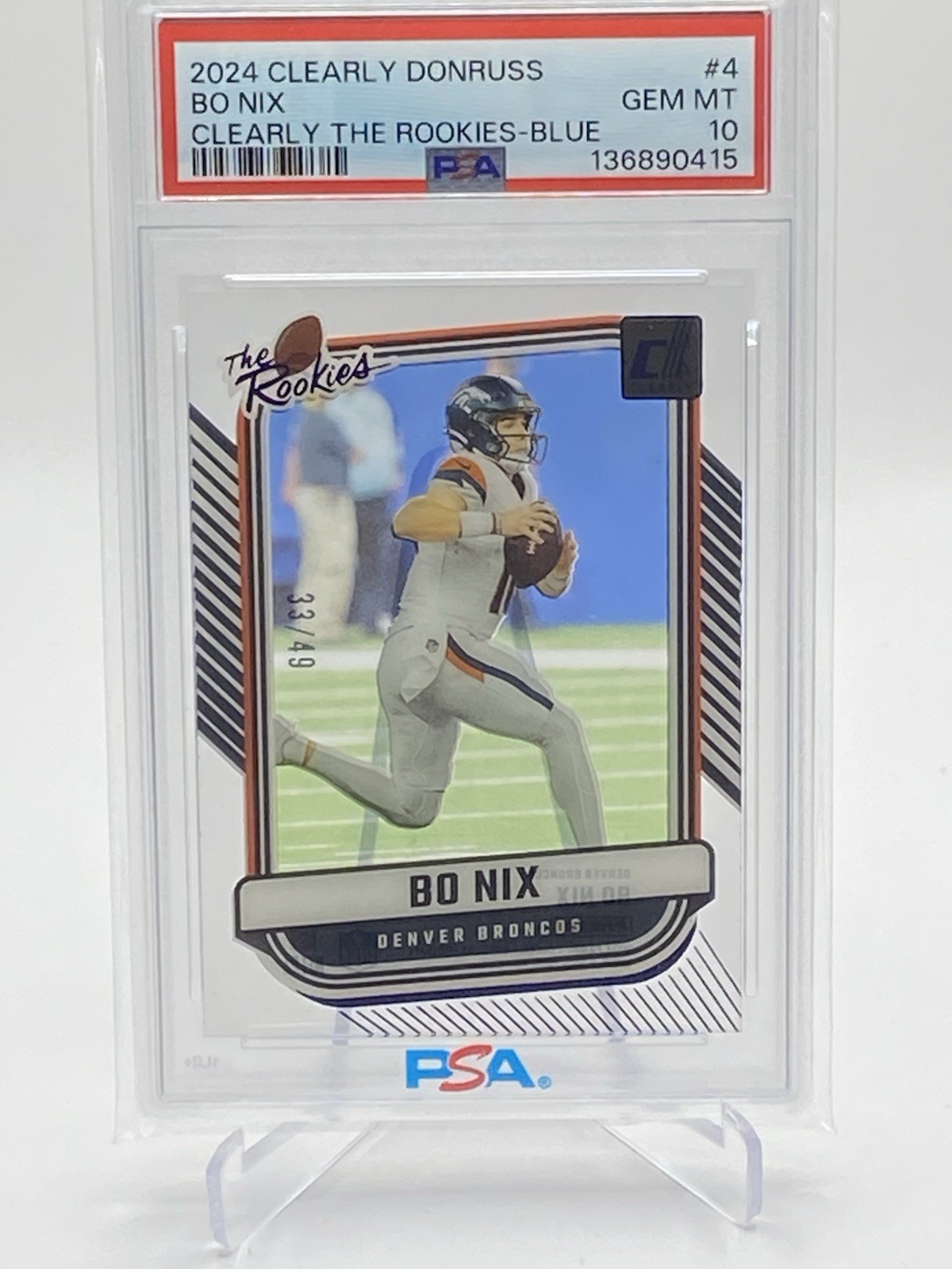 Bo Nix Panini Clearly Donruss Clearly the Rookies #4 Blue