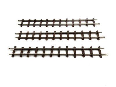3 Stück Egger-Bahn 3001, H0e,  gerade Gleise 154 mm, breite Schwellen