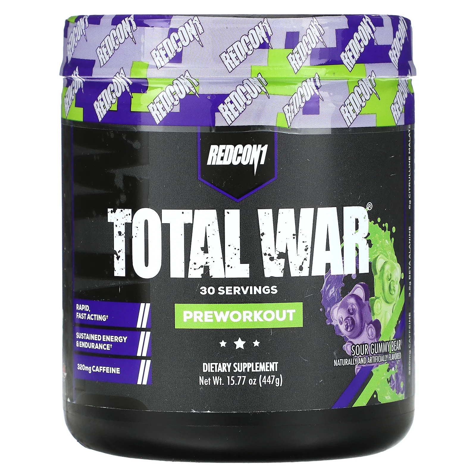 Total War Preworkout Кислый мармеладный мишка 1577 унции 447 г 6990₽