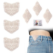 6Pcs Lace Pant Waist Extenders, 2 Styles Sewing Fastener Waistband Extender
