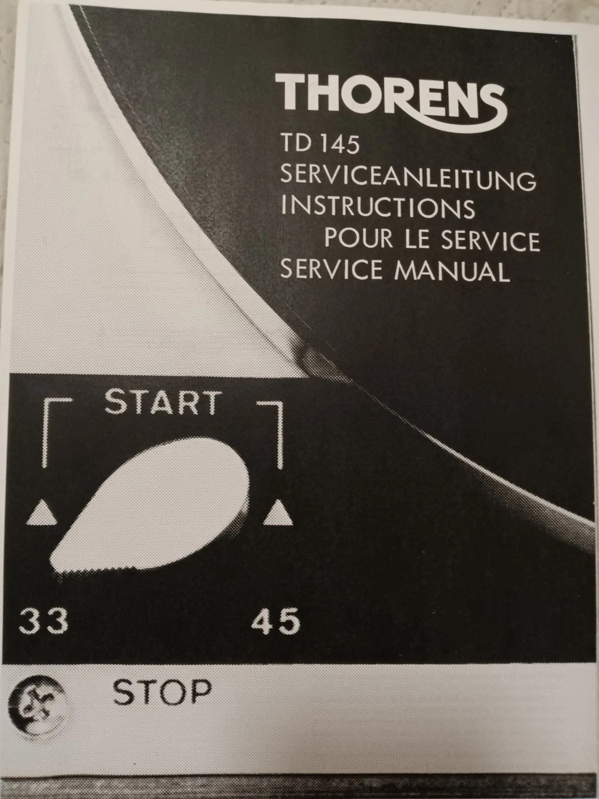 THORENS TD 145 Turntable Service Manual Photocopy