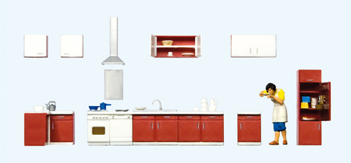 Preiser 10646 Kitchen Furniture - Woman Cooking OO/HO Gauge