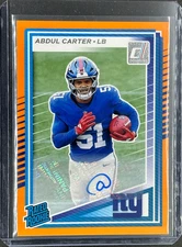 2025 Donruss Abdul Carter Rated Rookie Orange Auto