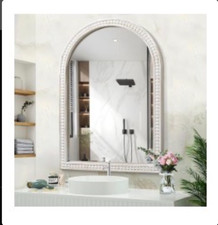 Arch Wall Mirror Old White Arched Mirror with Wood Frame 65x45CM Wood Frame