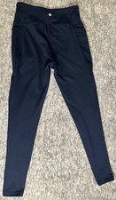 Danskin Ladies Leggings with Bonded Side Pockets, Navy Blue Size Small
