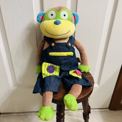 Alex Little Hands Monkey Plush Stuffed Animal Toy 20'' Toddler Learn to Dress