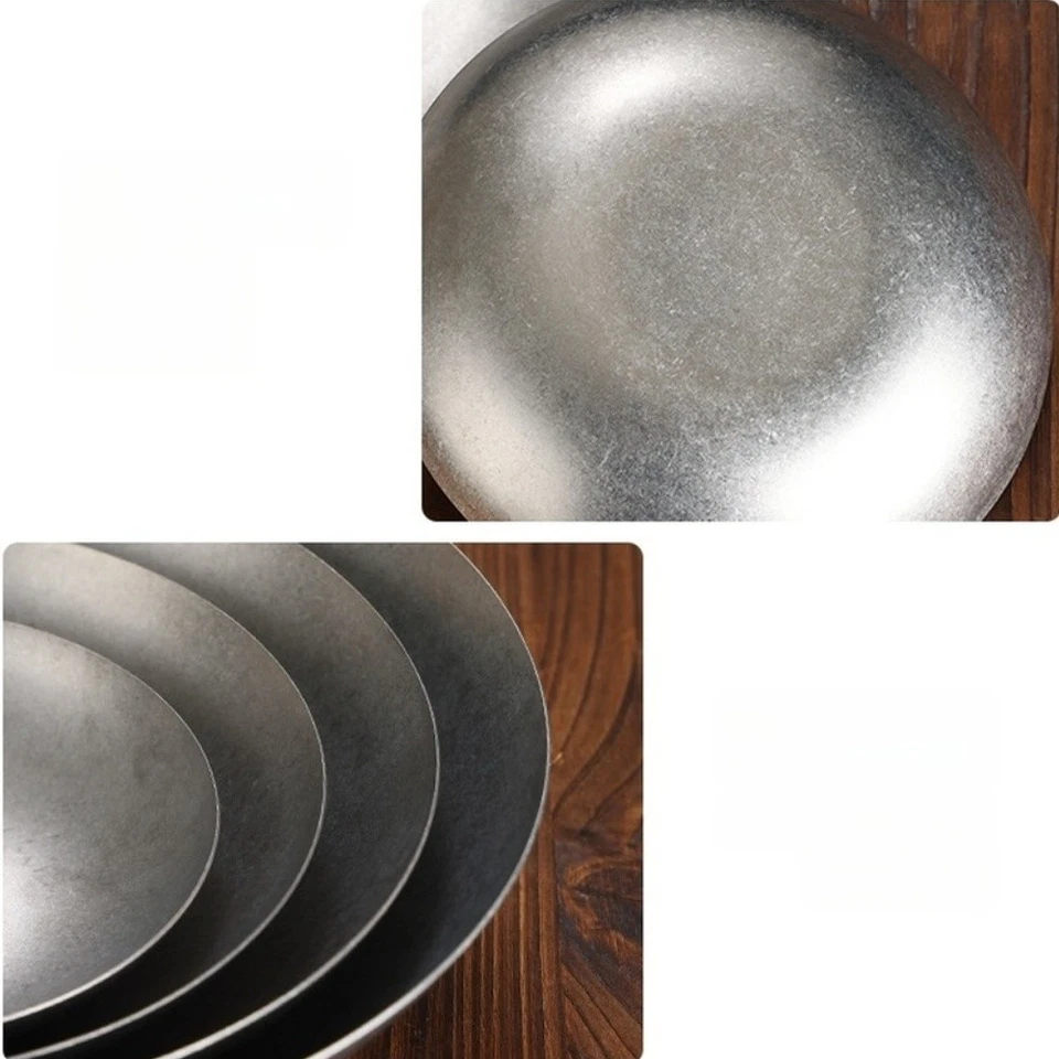 Round Deep Metal Plate 304 Stainless Steel for Salad Condiments Serving - Image 3 of 4