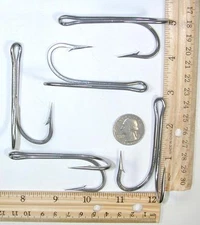 5  10/0 7982HS / 7897S SS Stainless Steel  Double Prong Tuna hooks 