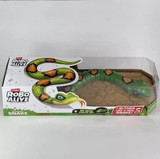 RoBo Alive Slithering SNAKE Battery-Powered Robotic Toy Green Orange Zuru New