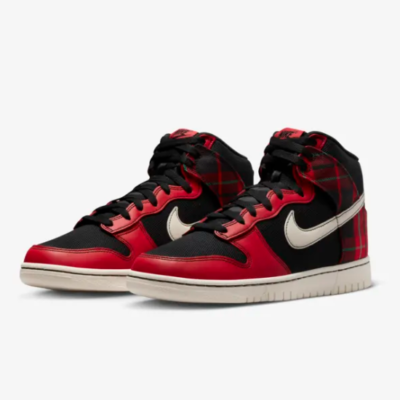 Nike Dunk High SE Tartan Plaid Shoes 'Bred' (DV0826-001