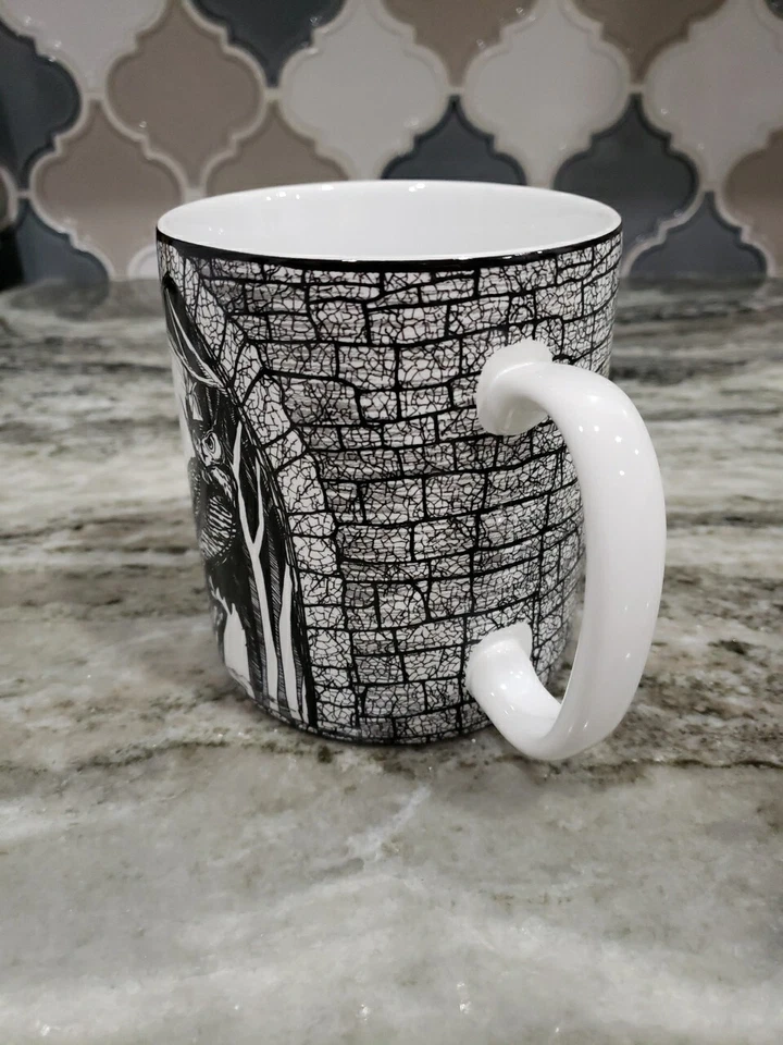 Taza grande 222 Quinta Nochebuena Halloween Castillo Negro Cuervo Búho Cuidado Foto 4 de 4