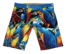 Ethika the Staple PARANORMAL Parrots Colorful Long Boxer Briefs Men's NWT