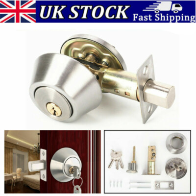 Single Cylinder Deadbolt Dead Bolt Door Lock for 30-50mm Doors with 3