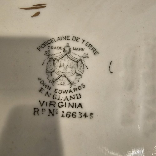 Porcelaine De Terre John Edwards England Virginia Vegetable Dish With Lod - Picture 5 of 16