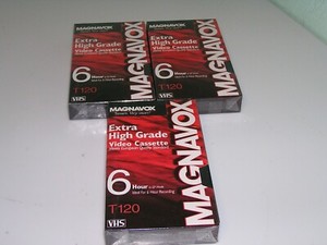 Magnavox VHS Blank Video Cassette 6 Hour MHG-120 T-120 Extra High Grade