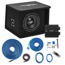 SKAR AUDIO SINGLE 8" 700W SDR SERIES BASS PACKAGE W LOADED BOX - AMP - WIRE KIT