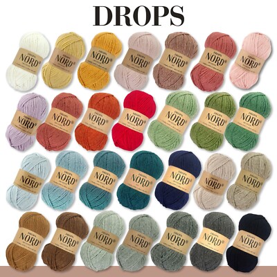 Drops 3 x 50 g Nord Sockenwolle Alpaka Schurwolle flauschig Stricken 28 Farben