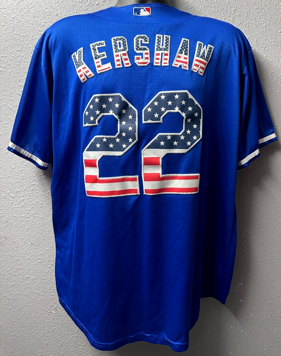Los Angeles Dodgers #22 Clayton Kershaw American Flag Jersey