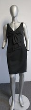 RED VALENTINO black empire waist crossover top half bow sheath dress SZ 44 US 6