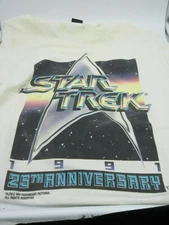 Rare Vintage SCREEN STARS Star Trek 25th Anniversary 1991 T Shirt 90s Sci-Fi L