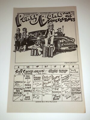 PONTY BONE Soap Creek Saloon Kerry Awn POSTER Austin Texas 1985 Doc Watson
