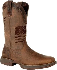 REBEL™ BY DURANGO® BROWN DISTRESSED FLAG EMBROIDERY WESTERN BOOT - DDB0314