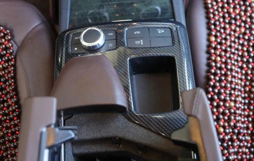 Cubierta de tira ABS de fibra de carbono para cambio de marchas de consola central para Benz GL ML 2012-2015 Foto 3 de 4